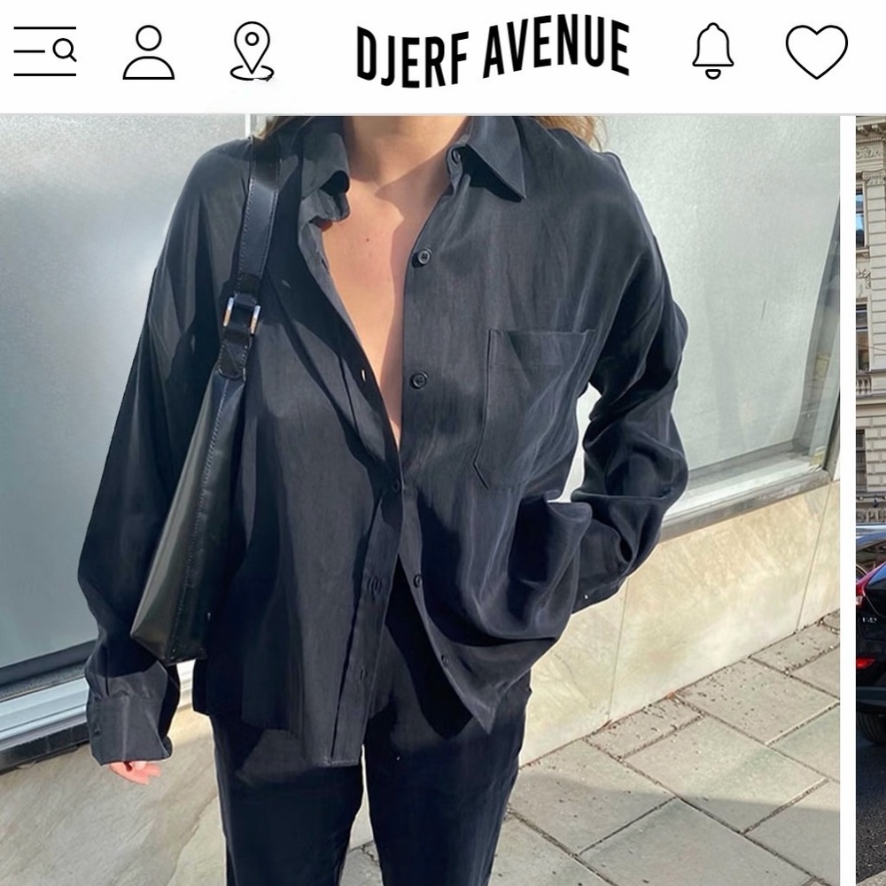 Djerf Avenue On The Go Shirt – Ash / Black – XL – NWT